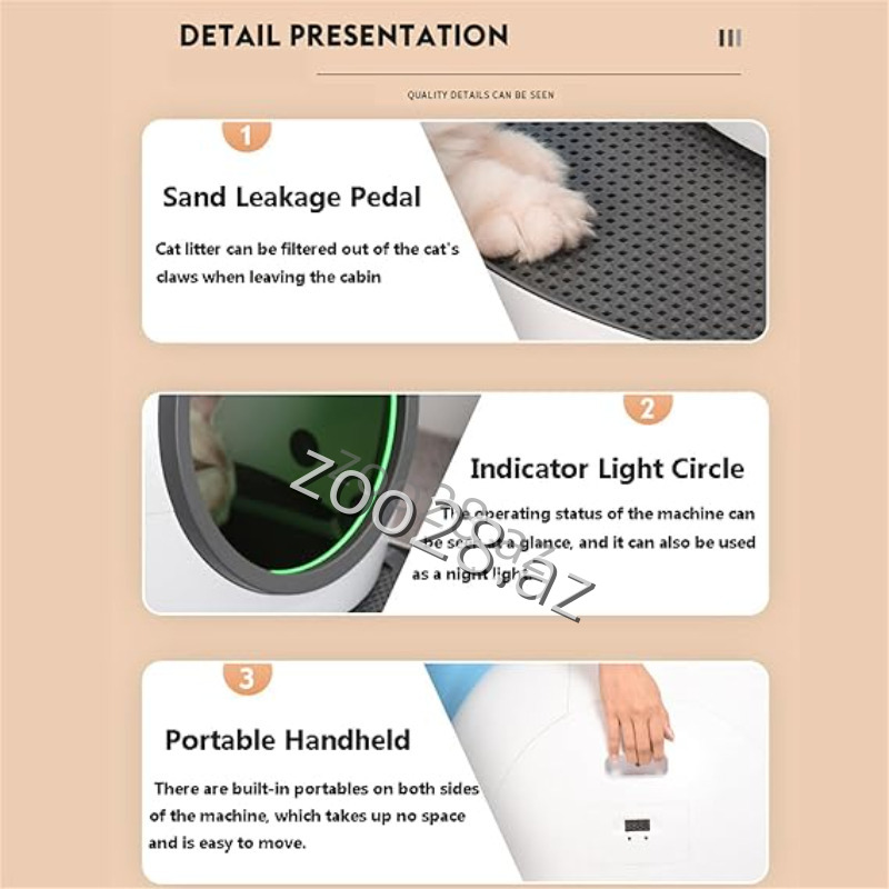 Els Pet Ağıllı Qapalı Tualet Qabı - Pişiklər - Şəkil 3